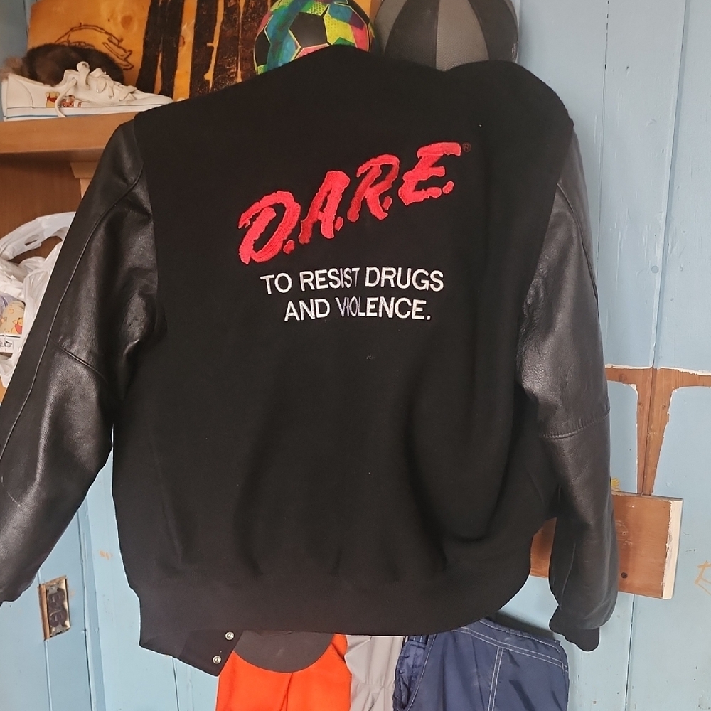 Black D.A.R.E. Jacket with Red Lettering